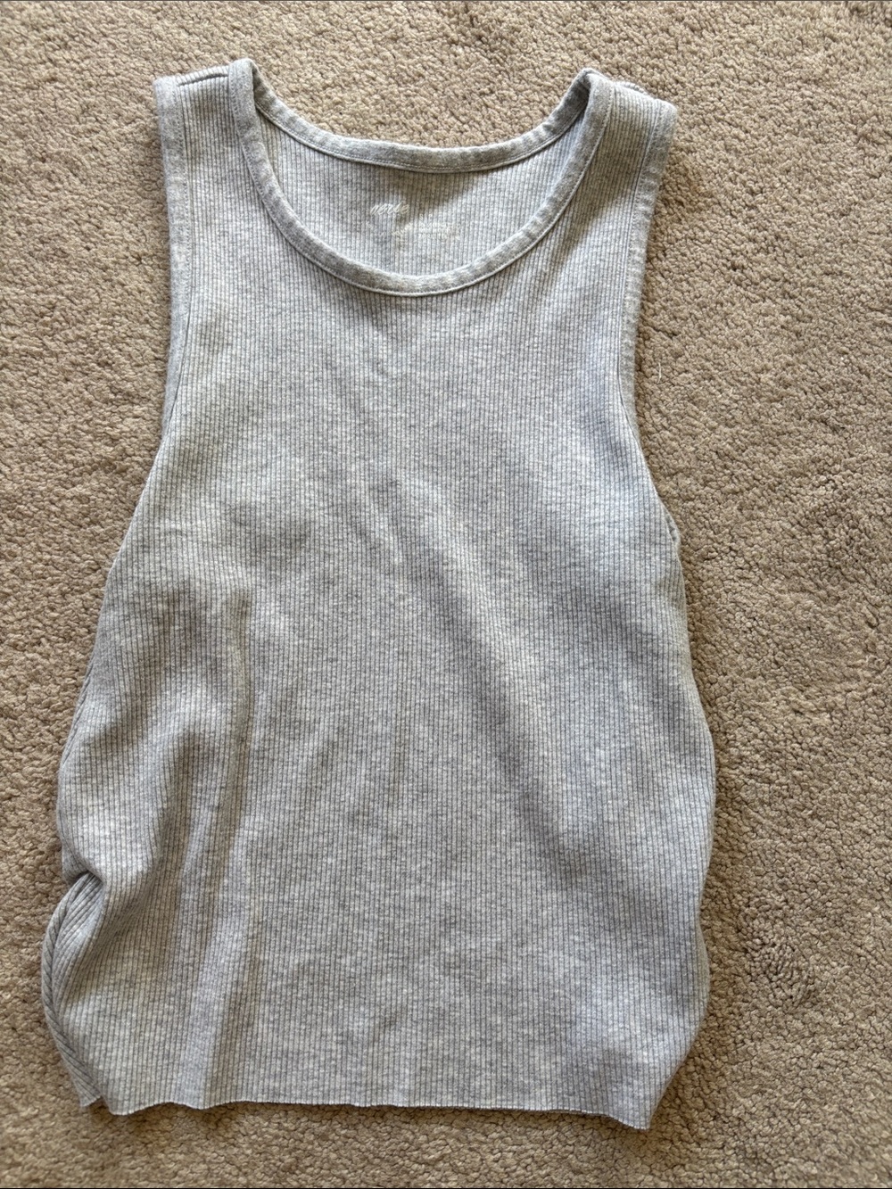 aerie Ribbed Tank Top - Light Gray Heather